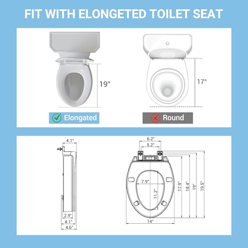 Raised Toilet Seat for Seniors, Elongated Elevated Toilet Seat with Soft Close Lid, Quick Release & Easy Installation, Easy to Clean - Ideal for Elderly, White - style: Raised Toilet Seat