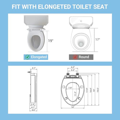 Raised Toilet Seat for Seniors, Elongated Elevated Toilet Seat with Soft Close Lid, Quick Release & Easy Installation, Easy to Clean - Ideal for Elderly, White - style: Raised Toilet Seat