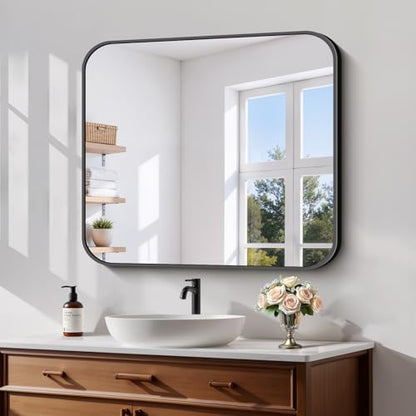 Koonmi Bathroom Wall Mirror,28x32 Inch Large Vanity Mirror for Over Sink - size: 32"L x 28"W