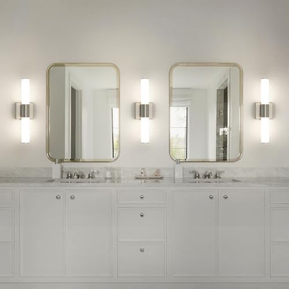 Brushed Nickel Vanity Light for Bathroom Lights Fixtures Over Mirror 5CCT Dimmable Vanity Light Bar 15.74-Inch 12W Bathroom Lighting Fixtures for Mirror - size: 15.74 in-12W-5CCT