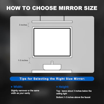 QAOYEDE 24"x45" LED Bathroom Mirrors for Wall, Bathroom Mirror with Lights - size: 45''x24''