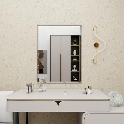 Rectangular Beveled Bathroom Mirrors, 32X55 inch Beveled Bathroom Mirror， | Frameless Mirrors for Bathroom,bedroom/wall/makeup area/cloakroom, hung horizontally or vertically. - size: 32"L x 55"W