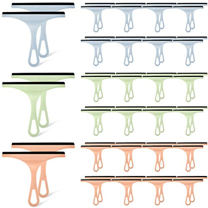 Didaey 48 Pcs Squeegee for Shower Glass Door, 8.7 Inch Silicone Shower Squeegee Small Glass Wiper Window Scrubber Household Cleaning Wiper Tool with Hanging Hole for Car Windshield, Pink, Blue, Green