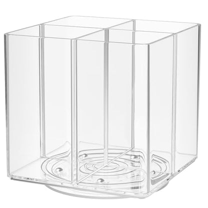 Drink Packet Organizer, Rotating Turntable Organizer with 4 Compartments | Clear Lazy Susan for Powdered Drink Mix, Water Flavor Packets, Coffee, Tea – Space-Saving Countertop Organizer - size: 1 Pack - 4 Section