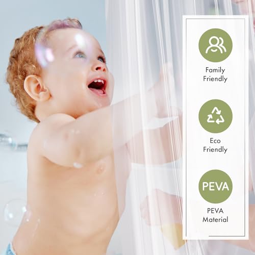 Extra Long Shower Curtain Liner 72 x 84 Clear Shower Liner Medium Weight PEVA Waterproof Inside Shower Curtains for Bathroom with 3 Magnets and Rustproof Grommets (Pack of 2) - color: Clear, size: 72"W x 84"L (Pack of 2)