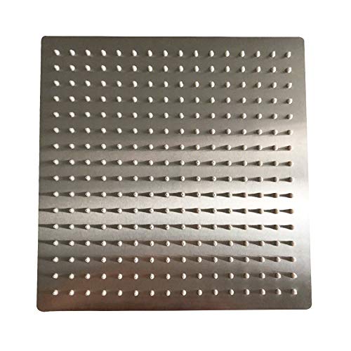 12" Rain Shower Head High Pressure Rainfall Shower Head Brushed Nickel | Square Rain Bathroom Showerhead, High Flow, Large Stainless Steel, Ceiling Mounted, Wall Mounted, Waterfall Full Body - color: Brushed Nickel, size: 12 Inch