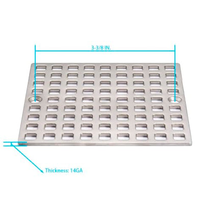 4" Shower Drain Cover Replacement Nickel Brushed, Shower Drain Grate Square Shower Drain Strainer Grid for Bathroom Floor