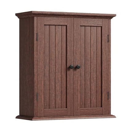 ChooChoo Bathroom Wall Cabinet with 2 Doors, Over The Toilet, Farmhouse | 8.8"D x 21.1"W x 24"H, Medicine Cabinet, Adjustable Shelves, Cupboard, Walnut - color: Walnut, size: 8.8"D x 21.1"W x 24"H