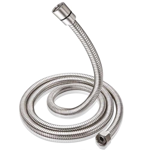 Metal 71 Inch Shower Head Hose, Stainless Steel Handheld Shower Head Hose Extra Long for Bathroom, Brass Insert and Nut, Anti-Twist - Brushed Nickel - color: Brushed Nickel