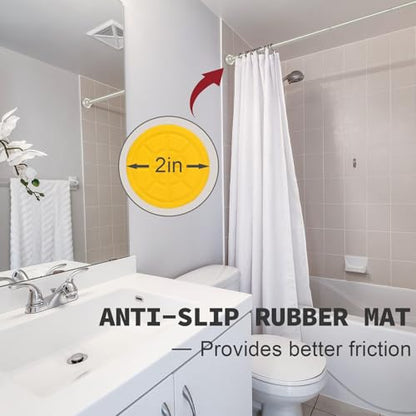 Thestoa Brushed Nickel Shower Curtain Rod Adjustable 43-66 inch, 1"Diameter Spring Tension Curtain Rod No Drill, Anti-Rust Non-Slip Shower Rod for Bathroom Tension Rod - color: Brushed Nickel, size: 43"- 66"