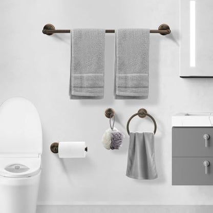 4 Piece Antique Bathroom Hardware Accessories Set Oil Rubbed Bronze,24 Inch Towel Bar Set,Towel Rack Set,Bathroom Towel Holder Set - color: Oil Rubbed Bronze