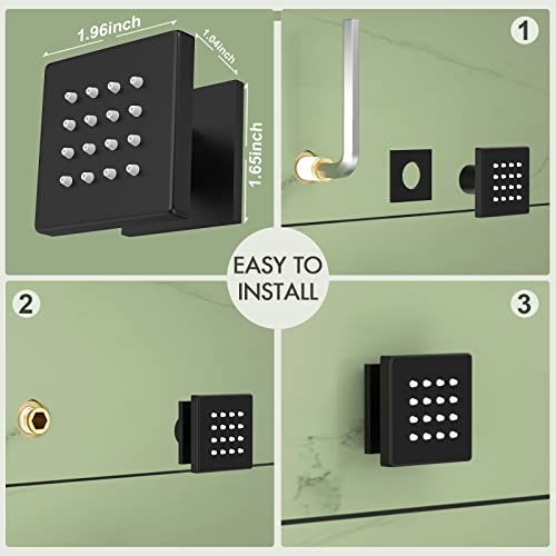 Shower Body Spray Jets, Matte Black Brass Square Shower Body Sprayer Spa Massage Showerhead Wall Mount Nozzles NPT 1/2”-4PCS (Matte Black) - color: Square-Matte Black, style: 4pcs