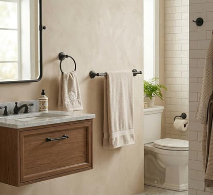 Royal Series 4 Piece Black Bathroom Hardware Set: MBA5500-4 - color: Black, style: 4 Piece Set