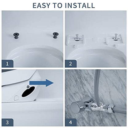 X3 Bidet Toilet Seat, Elongated Smart Toilet Seat with Air Dryer, Bidet Attachment for Toilet Warm Water with Soft Close, Electric Heated Bidet Seat with Self Cleaning Nozzel