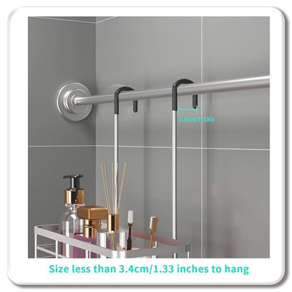 HapiRm Hanging Shower Caddy Organizer - No Drilling Shower Organizer with Inclined Shelf, Rustproof & Waterproof 304 Stainless Steel Bathroom Caddy - Silver - color: Silver-Inclined Shelf
