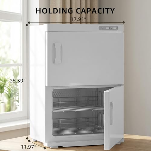 46L Hot Towel Warmer Cabinet, Large Professional Towel Heater - White | Rust Resistant, Stainless Steel Racks, Large Capacity, Towel Warmer for Spa Massage Salon Home - color: White, size: 46L