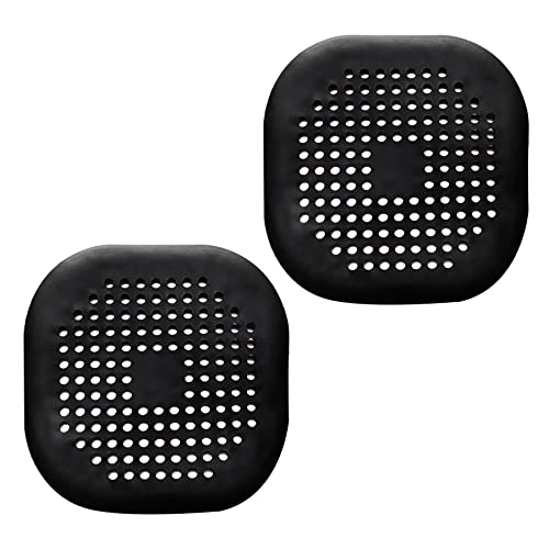 2 Pieces Shower Drain Hair Catcher Bathtub Stopper Home Drain Protectors Drain Cover with Sucker Water Trap Sink Cover for Bathroom Bathtub and Kitchen (Black,Black) - color: Black,black
