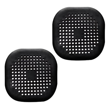 2 Pieces Shower Drain Hair Catcher Bathtub Stopper Home Drain Protectors Drain Cover with Sucker Water Trap Sink Cover for Bathroom Bathtub and Kitchen (Black,Black) - color: Black,black