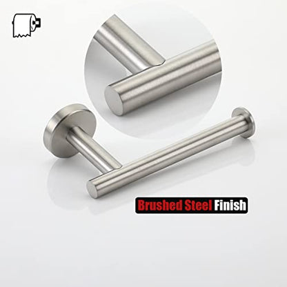 JQK Toilet Paper Holder, 5 Inch 304 Stainless Steel Thick 0.8mm Tissue Paper Dispenser for Bathroom, Hold Mega Rolls, Brushed Nickel Wall Mount, 2 Pack, TPH120-BN-P2 - color: Brushed, size: Knob(2 Pack)
