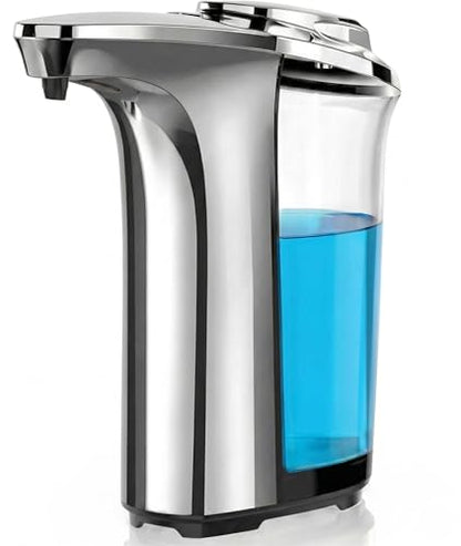 Zyler Touchless Dish Soap Dispenser 17oz/500ml – Automatic Soap Dispenser Touchless with 5 Adjustable Soap Levels, Refillable Liquid Dispenser for Kitchen Sink & Bathroom
