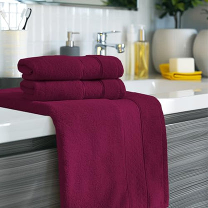 COZYART Bath Towel Set 6 PCS, Burgundy Luxury 100% Turkish Cotton 650GSM | Soft Absorbent Quick Dry, OEKO‑Tex 100 Cert. Zero Twist Ring Spun Cotton, Plush Fluffy, Breathable Hotel Quality Towels Set - color: Burgundy