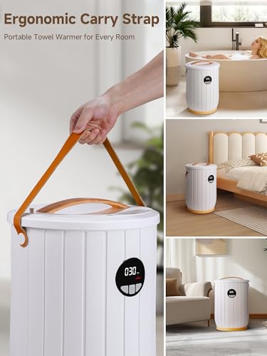 AAOBOSI Large Towel Warmers for Bathroom with Digital Display,20L 4 Timer& Auto Shut Off，Fast Warming, Blankets & Robes, Portable Electric Warmer for Bathroom,SPA，PJ's and More