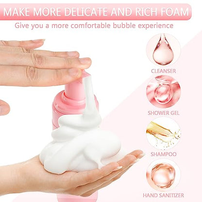 TMLECE 6.8oz/200ml Foaming Soap Dispenser Bottles(4 Pack) | PET Material, Foaming Pump, Rich Foam, Leak-Proof Design for Hand Soap, Cleanser & Shampoo, Travel, Home & Office Use, Pink - color: Pink, size: G.200ML(6.8OZ),4Pack