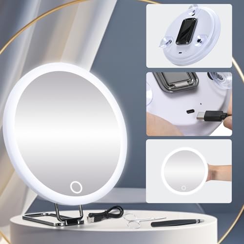 5X10X20X30X 3-Color Lighted Magnifying Mirror (White, 20X), SAI-621
