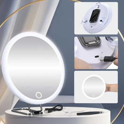 5X10X20X30X 3-Color Lighted Magnifying Mirror (White, 20X), SAI-621