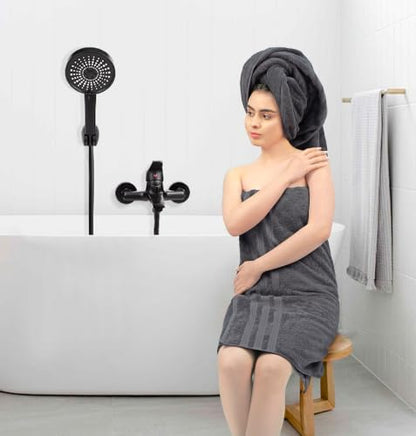 Bath Towels Set of 4 Extra Large Towels set, 30x60 In, 100% Uzbek Cotton 600 GSM, Oeko-TEX, Larger & Lighter Weight, Quicker to Dry, Super Soft and Absorbent Perfect for Bathroom–Dark Grey - color: Dark Grey