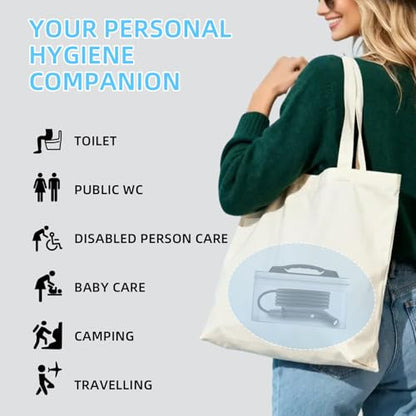 Portable Bidet for Travel with Soft and Strong Water Pressure Modes, USB-C Rechargeable Travel Bidet, Large 2.3L Water Tank for Home and Camping Use (Black) - color: Black