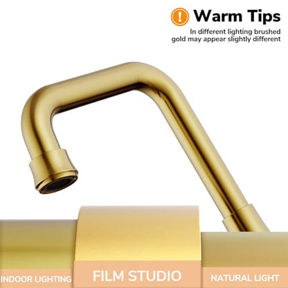 Brushed Gold 4 inch Centerset Bathroom Faucet for Sink 2-3 Hole | Bathroom Sink Faucet with Pop-up Drain and Supply Lines, Stainless Steel 2-Handle Centerset Faucet for Vanity RV Restroom - color: Brushed Gold