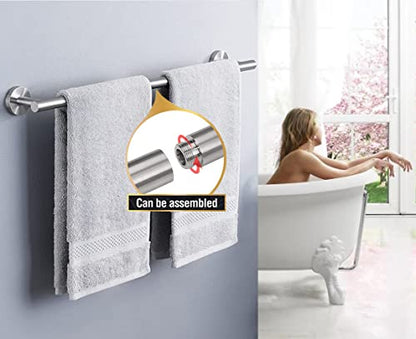 24 Inch Towel Bar 2 Pack for Bathroom 9/12/16/24/28/33 Inch Kitchen Hand Towel Holder Brushed Nickel Stainless Steel 304 RUSTPROOF Wall Mount Towel Rod 2 of Pack (2, Brushed Nickel, 24 Inch) - color: Brushed Nickel, size: 24 Inch