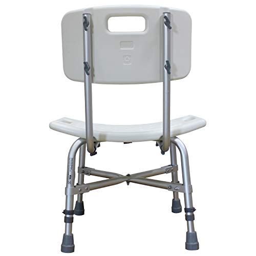 Winado Medical Shower Chair Bath Seat with Back & Adjustable Legs, Supports up to 450 lbs, Bathtub Safety and Support, White - size: White