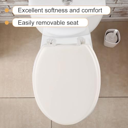 Round Soft Close Toilet Seat Comfortable Potty Seat Toilet Soft Lid Quick-Release Bathroom Replacement Cover Seats for Bathroom Seats Standard Toilets