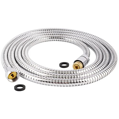 Hibbent All Metal Shower Hose 90 inch (7.5 ft) Bathroom Handheld Shower Head Hose 2.3 meters Extension Replacement Part with Brass Fittings Made of Stainless Steel -Polished Chrome Finish - color: Chrome, size: 90 Inch