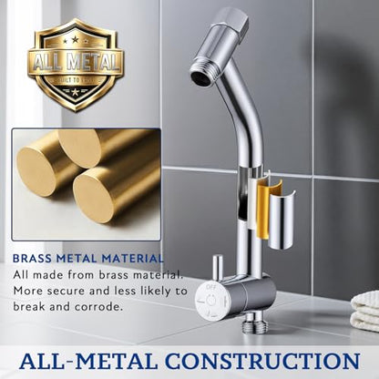 G-Promise 6.1 Inch Low-level Shower Diverter with Handheld Holder (Chrome) | All Metal Construction, 4 Spray Settings, 6.1 Inch Low Diverter, Dual Mount Shower Holder, Standard Thread Connection - color: Chrome, size: 4-Settings