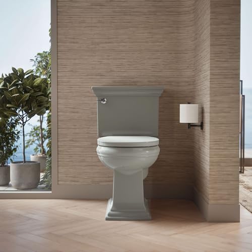 KOHLER K-26802-95 Impro ReadyLatch Quiet Close Round Toilet Seat, Soft Close Seat, Compatible with Round Toilets, Ice Grey - color: Ice Gray, size: Round