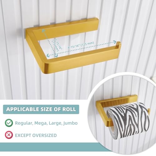 Angle Simple Toilet Paper Holder Brushed Dark Gold, Tissue Roll Holder | SUS304 Stainless Steel Bathroom Paper Roll Hanger, Fit Most Rolls, Screw Wall Mount - color: Brushed Dark Gold