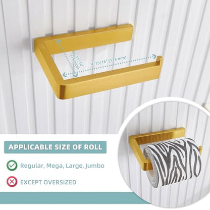 Angle Simple Toilet Paper Holder Brushed Dark Gold, Tissue Roll Holder | SUS304 Stainless Steel Bathroom Paper Roll Hanger, Fit Most Rolls, Screw Wall Mount - color: Brushed Dark Gold