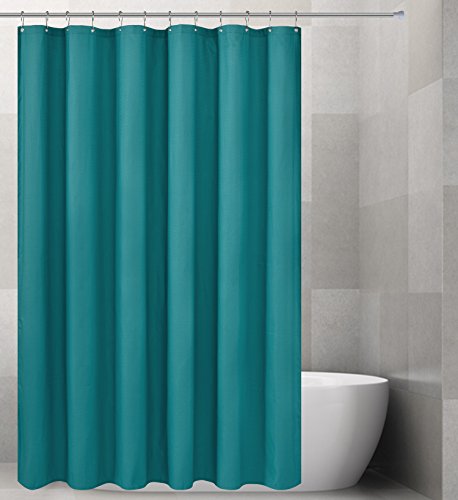 Barossa Design Soft Microfiber Fabric Shower Liner or Curtain, Hotel Quality, Machine Washable, Water Repellent, Turquoise, 70 x 72 inches - color: Turquoise, size: 70"W x 72"L (Pack of 1)