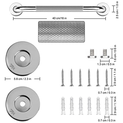 supregear Grab Bars for Bathtubs and Showers, Anti Slip Bathroom Grab Bars for Seniors, 304 Stainless Steel Safety Shower Handle, Toilet Handicap Elderly Assist Bathroom Wall Handle, 16 inch - size: 16 inch