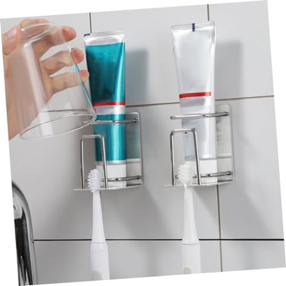 Generic Toothbrush Organizer Rinsing Cup Wall Mounted Toothbrush Rack Stainless-Steel Toothbrush Holder Modern Bathroom Accessory