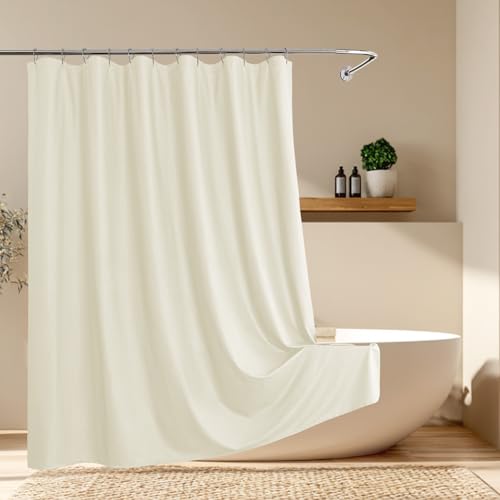 Aiyufeng Cream Shower Curtains for Bathroom，Dot Like Embossed Textured Waterproof Fabric Shower Curtain，Hotel Luxury Quality & Soft Cloth，Machine Washable，72Wx78L - color: Cream, size: 72"W x 78"L (Pack of 1)