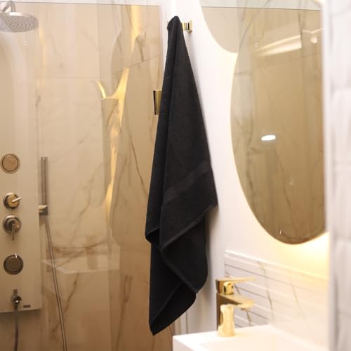 6 Pack Cotton Towel Set - Extra Soft & Absorbent - 100% Cotton, Hotel Quality and Fluffy Include 2 Bath Towel (28" x 56"), 2 Hand Towel (16"x28") and 2 Wash Cloths (12"x12") - Black - color: Black, size: 6-Piece Bath Towel Sets