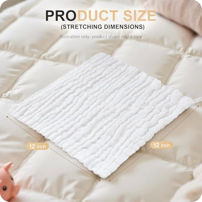 Cuddle Campus Baby Washcloths 6 Packs, Muslin Washcloths Baby,Cotton Burp Cloths, Extra Absorbent and Soft Wash Clothes for Newborns, 12x12 Inches - color: Set-14