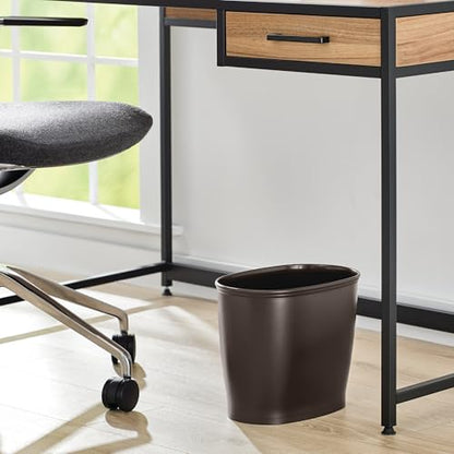 iDesign Slim Plastic Bathroom Trash Can, Bronze | Small Garbage Bin, For Bedroom, Office, Desk, Dorm - size: 12" x 8" x 10"
