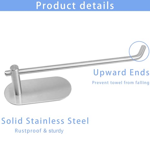 TocTen Stainless Steel Hand Towel Rod, No Drilling Stick on Wall Bar, Strong Self Adhesive Rack/Hanger for Bathroom Kitchen (Brushed Nickel) - color: Brushed Nickel, size: 1 Pack 8.35 inch