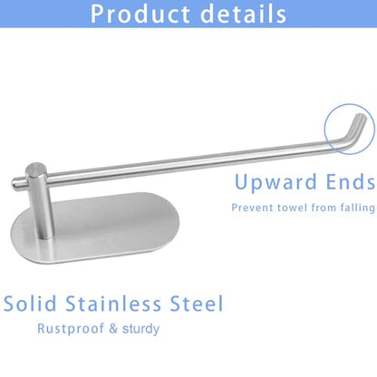 TocTen Stainless Steel Hand Towel Rod, No Drilling Stick on Wall Bar, Strong Self Adhesive Rack/Hanger for Bathroom Kitchen (Brushed Nickel) - color: Brushed Nickel, size: 1 Pack 8.35 inch