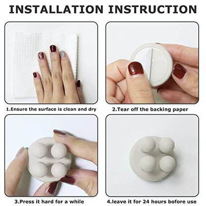 4 pcs Silicone Toothbrush Holder Multi-Function Hook Waterproof self Adhesive Single Toothbrush Hook Plug Holder for Wall for Hanging Bathroom Kitchen Living Room Office - color: White